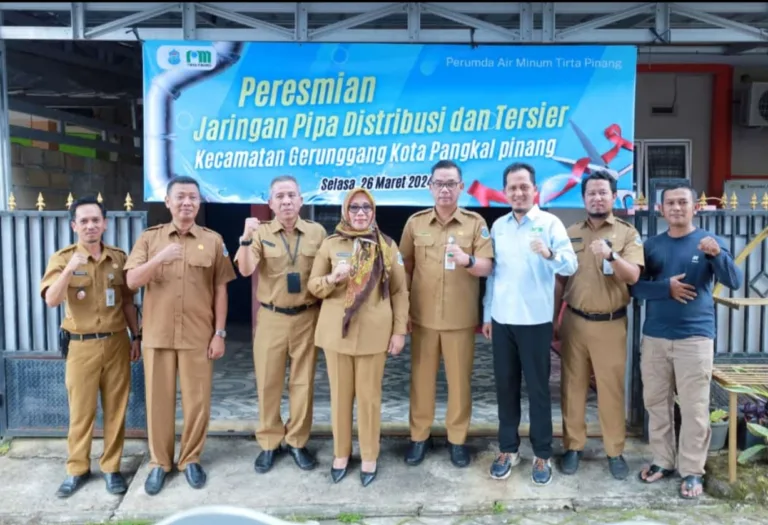 Pj Wako Lusje Resmikan Jaringan Pipa Distribusi dan Tersier di Kecamatan Gerunggang